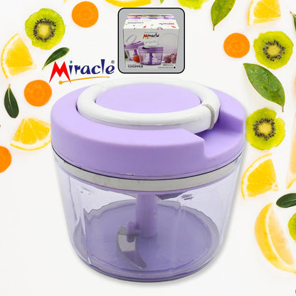 Miracle Ring Chopper, Quick Handy Chopper, Vegetable and Fruit Chopper With Lid | Chop in 10 Seconds | Mini Portable Food Processor for Kitchen with 3 Blades for Effortless Chopping of Onion, Veggies - infinityexculsivestore.com