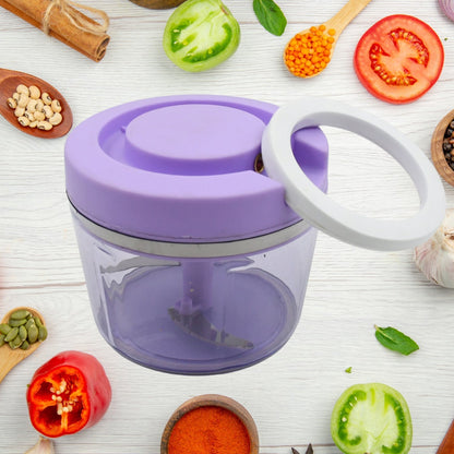 Miracle Ring Chopper, Quick Handy Chopper, Vegetable and Fruit Chopper With Lid | Chop in 10 Seconds | Mini Portable Food Processor for Kitchen with 3 Blades for Effortless Chopping of Onion, Veggies - infinityexculsivestore.com