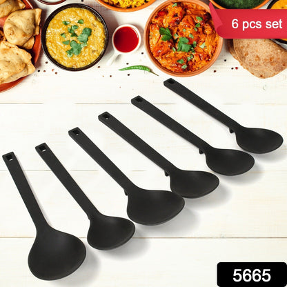 Multipurpose Silicone Spoon, Silicone Basting Spoon Non - Stick Kitchen Utensils Household Gadgets Heat - Resistant Non Stick Spoons Kitchen Cookware Items For Cooking and Baking (6 Pcs Set) - infinityexculsivestore.com