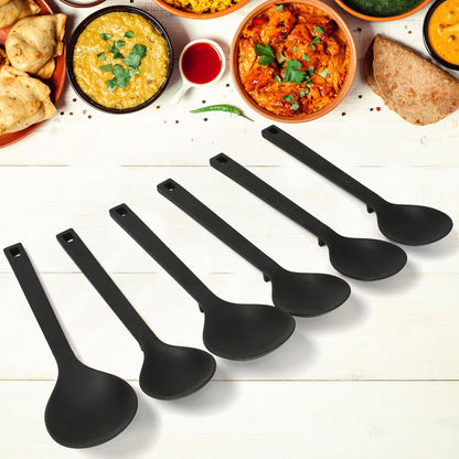 Multipurpose Silicone Spoon, Silicone Basting Spoon Non - Stick Kitchen Utensils Household Gadgets Heat - Resistant Non Stick Spoons Kitchen Cookware Items For Cooking and Baking (6 Pcs Set) - infinityexculsivestore.com