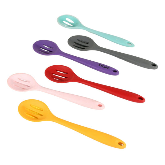 Multipurpose Silicone Spoon, Silicone Basting Spoon Non - Stick Kitchen Utensils Household Gadgets Heat - Resistant Non Stick Spoons Kitchen Cookware Items For Cooking and Baking (6 Pcs Set) - infinityexculsivestore.com