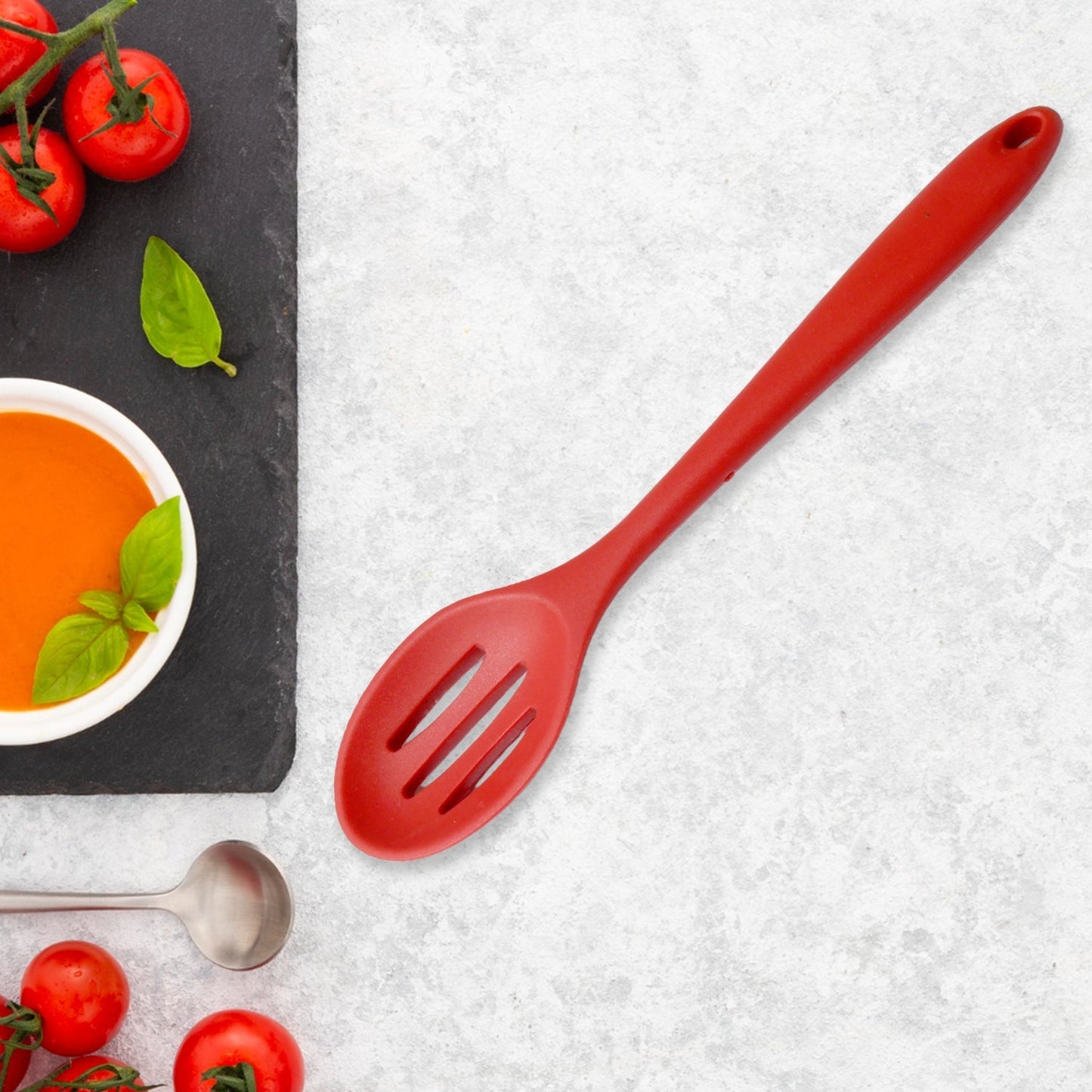 Multipurpose Silicone Spoon, Silicone Basting Spoon Non - Stick Kitchen Utensils Household Gadgets Heat - Resistant Non Stick Spoons Kitchen Cookware Items For Cooking and Baking (6 Pcs Set) - infinityexculsivestore.com