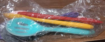 Multipurpose Silicone Spoon, Silicone Basting Spoon Non - Stick Kitchen Utensils Household Gadgets Heat - Resistant Non Stick Spoons Kitchen Cookware Items For Cooking and Baking (6 Pcs Set) - infinityexculsivestore.com