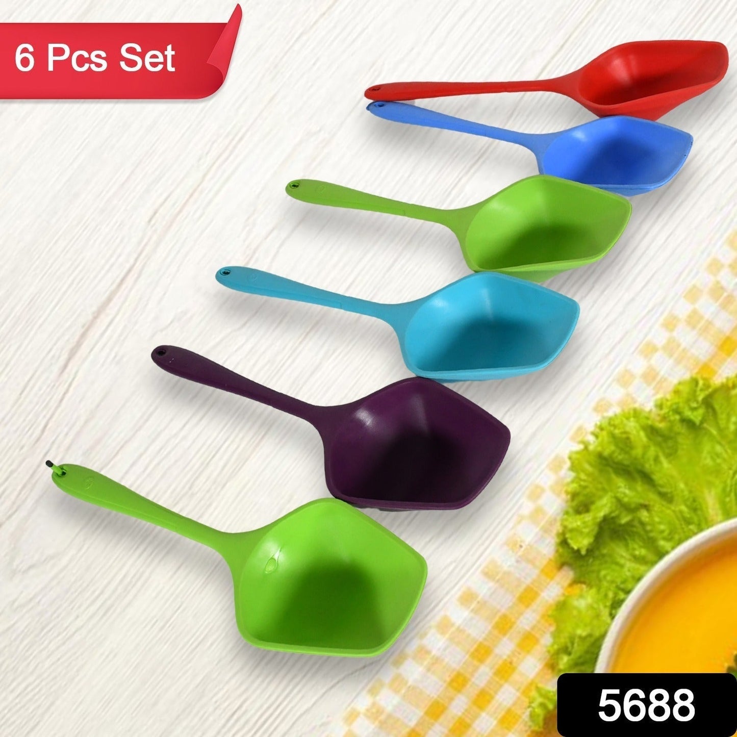 Multipurpose Silicone Spoon, Silicone Basting Spoon Non - Stick Kitchen Utensils Household Gadgets Heat - Resistant Non Stick Spoons Kitchen Cookware Items For Cooking and Baking (6 Pcs Set) - infinityexculsivestore.com