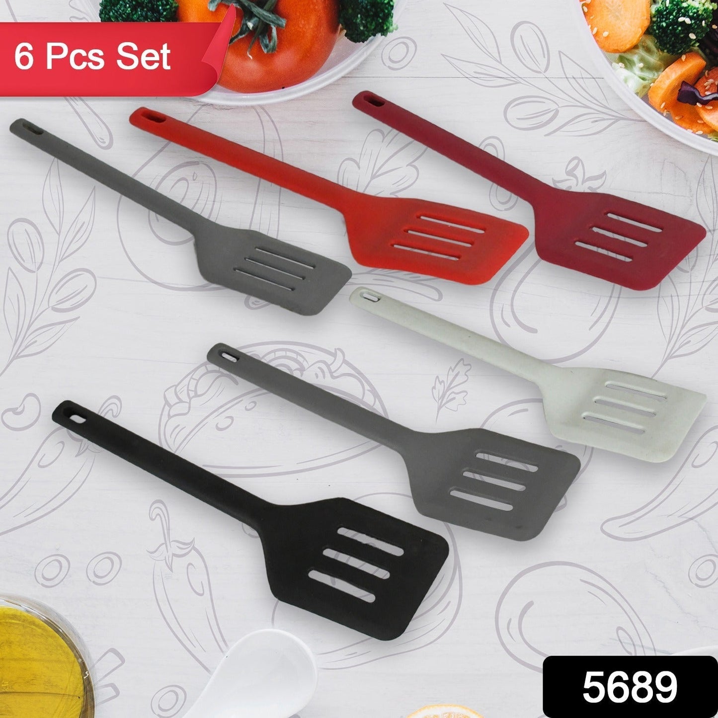Multipurpose Silicone Spoon, Silicone Basting Spoon Non - Stick Kitchen Utensils Household Gadgets Heat - Resistant Non Stick Spoons Kitchen Cookware Items For Cooking and Baking (6 Pcs Set) - infinityexculsivestore.com