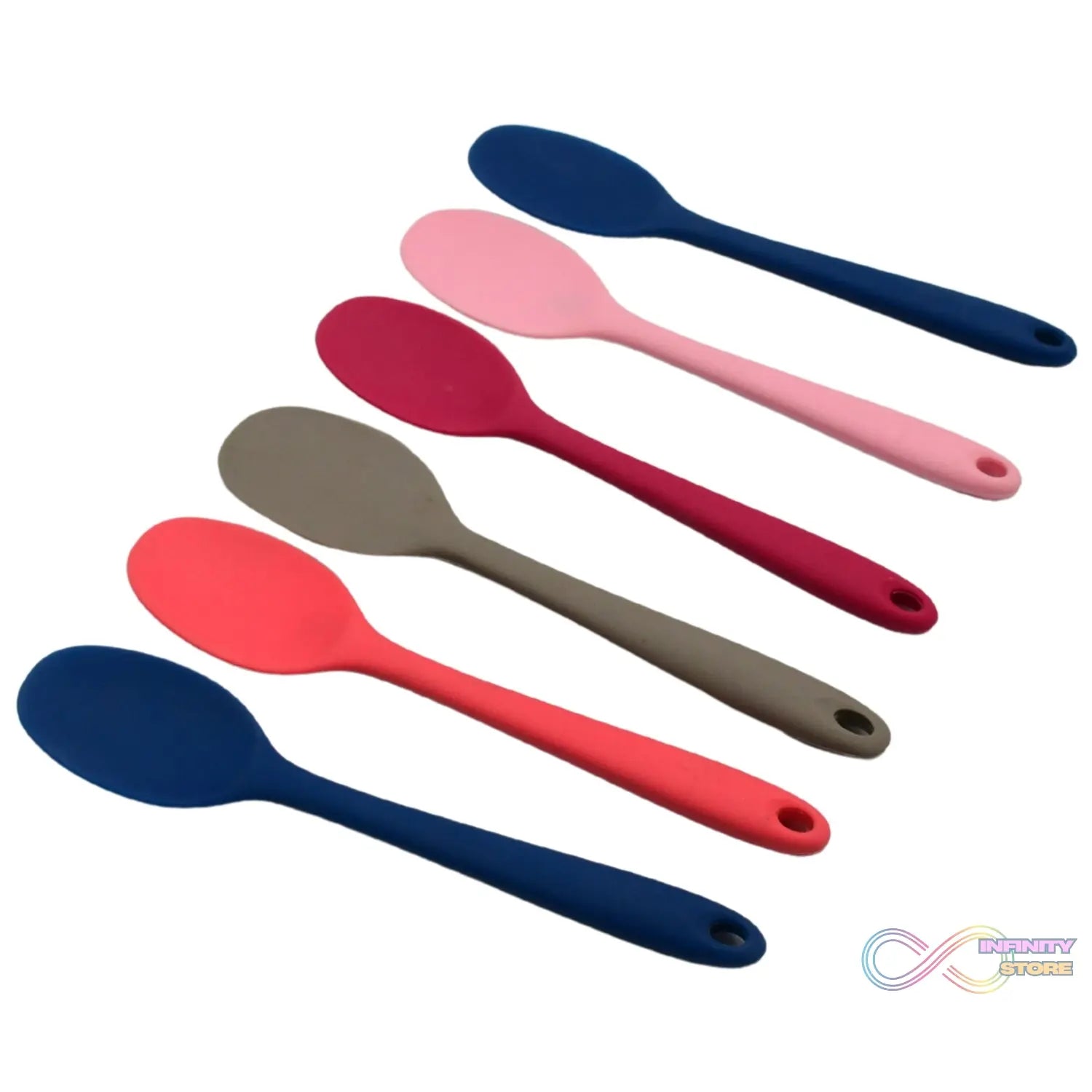Multipurpose Silicone Spoon, Silicone Basting Spoon Non - Stick Kitchen Utensils Household Gadgets Heat - Resistant Non Stick Spoons Kitchen Cookware Items For Cooking and Baking (6 Pcs Set) - infinityexculsivestore.com