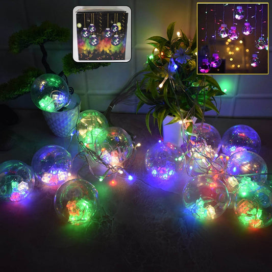 12 Wish Balls Window Curtain String Lights with 8 Flashing Modes Decoration for Home Decoration, Diwali & Wedding LED Christmas Light Indoor and Outdoor Light ,Festival Decoration (Plastic, Multi Color) - infinityexculsivestore.com