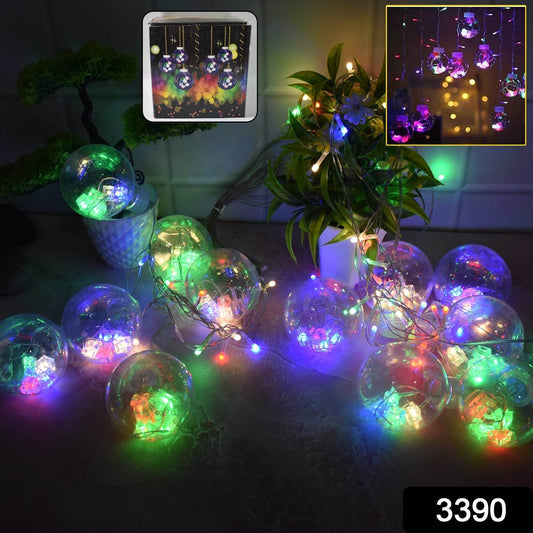 12 Wish Balls Window Curtain String Lights with 8 Flashing Modes Decoration for Home Decoration, Diwali & Wedding LED Christmas Light Indoor and Outdoor Light ,Festival Decoration (Plastic, Multi Color) - infinityexculsivestore.com