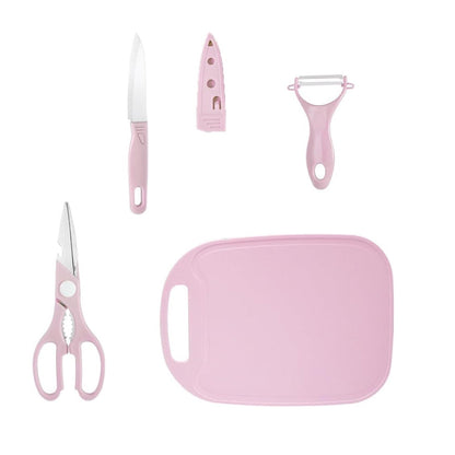 Mini Travel Cutting Board Set, 4 Pcs Portable Mini Camping Plastic Cutting Board & Knife, Fruits & Vegetable Peeler Scissors, Kitchen Knives Set, for travel, picnic, camping, outdoor, park (4 Pc Set) - infinityexculsivestore.com