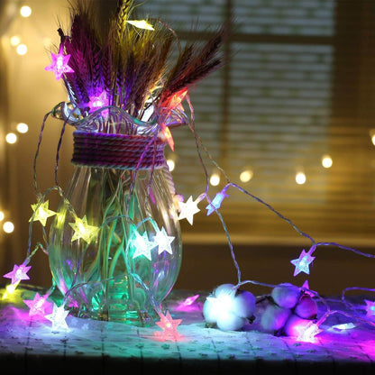 28 LED / Star 3.9 Meter Star Shape Led Light Battery Operated with Flashing Modes for Home Decoration, Kids Room, Waterproof Diwali & Wedding LED Christmas Light Indoor and Outdoor Light ,Festival Decoration (Multicolor Battery Not Included 3.9Mtr) - infinityexculsivestore.com