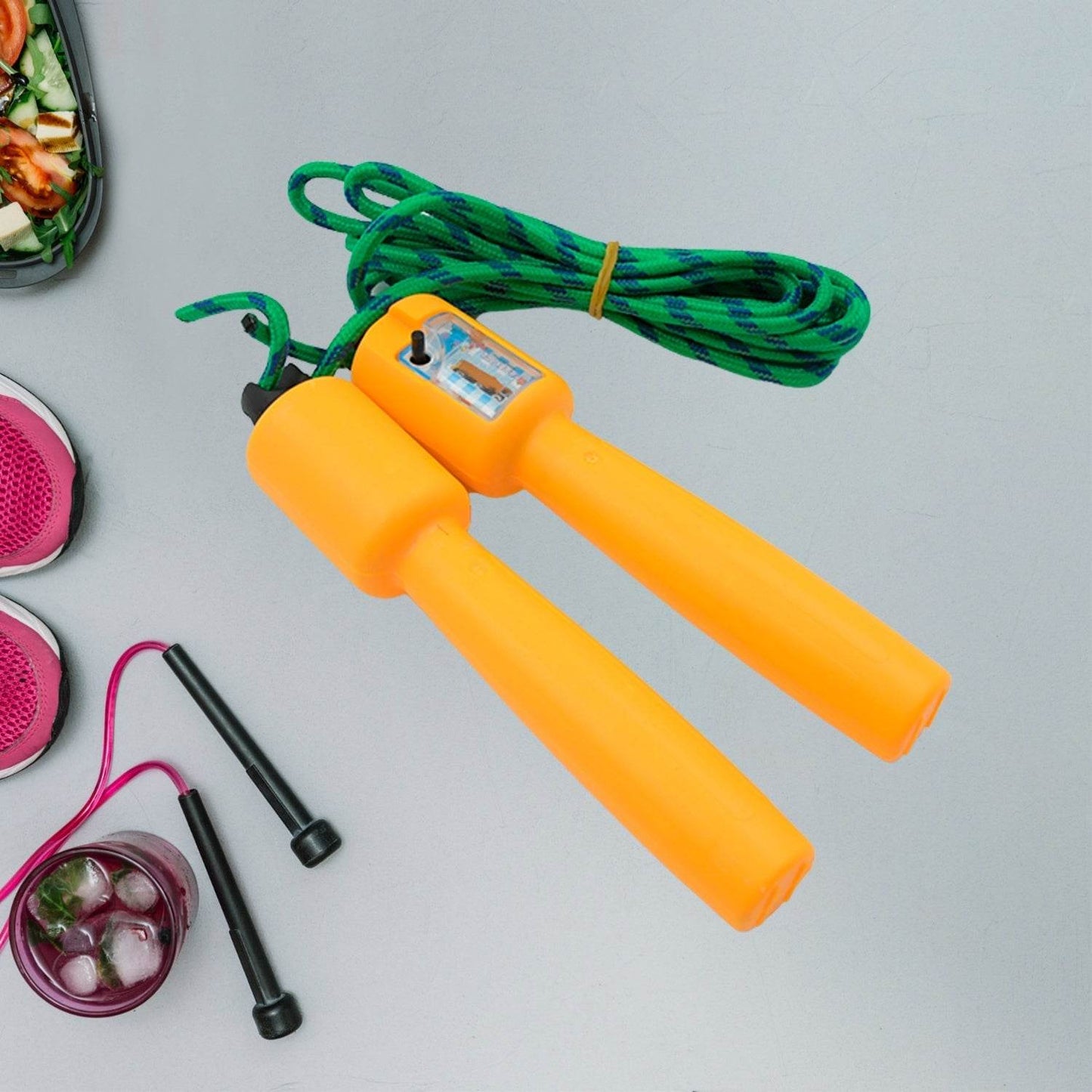 Jump Rope Electronic Counting Skipping Rope Adjustable Jumping Rope for Men, Women and Children,Fitness Jump Rope for Aerobic Exercise Like Speed Training, Endurance Training and Fitness Gym (2.5Mtr) - infinityexculsivestore.com