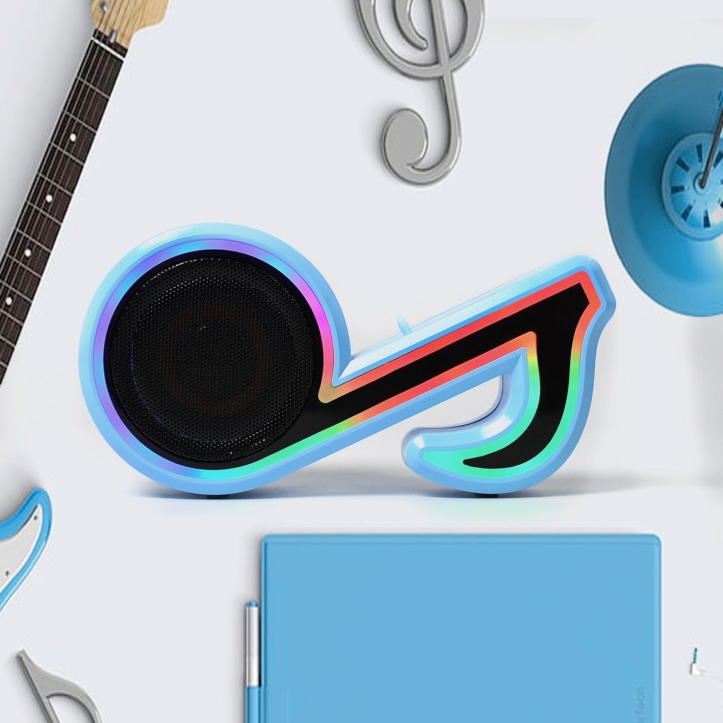 Mini Portable Music Note Shape Speaker Subwoofer Colorful Musical Note LED Lighting Sound For Creatives Gift Computer Phone Sound Equipment Bluetooth speaker (Media Player) - infinityexculsivestore.com