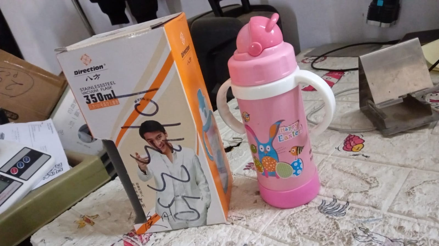 Stainless Steel Water Bottle With Handle & Straw Leak Proof, Rust Proof, Hot & Cold Drinks, Gym Sipper BPA Free Food Grade Quality, Steel fridge Bottle For office / Gym / School (350 Ml) - infinityexculsivestore.com