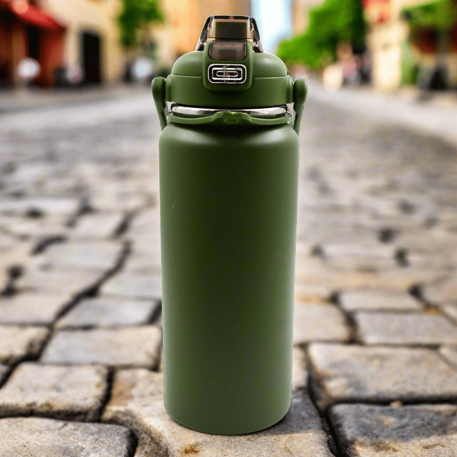 Stainless Steel Water Bottle with Straw, Strap & Handle Vacuum Insulated Thermos Flask Double - Walled Coffee Thermos Flask Leak - proof Water Bottle for Sports, Fitness, Gym (1500ML) - infinityexculsivestore.com