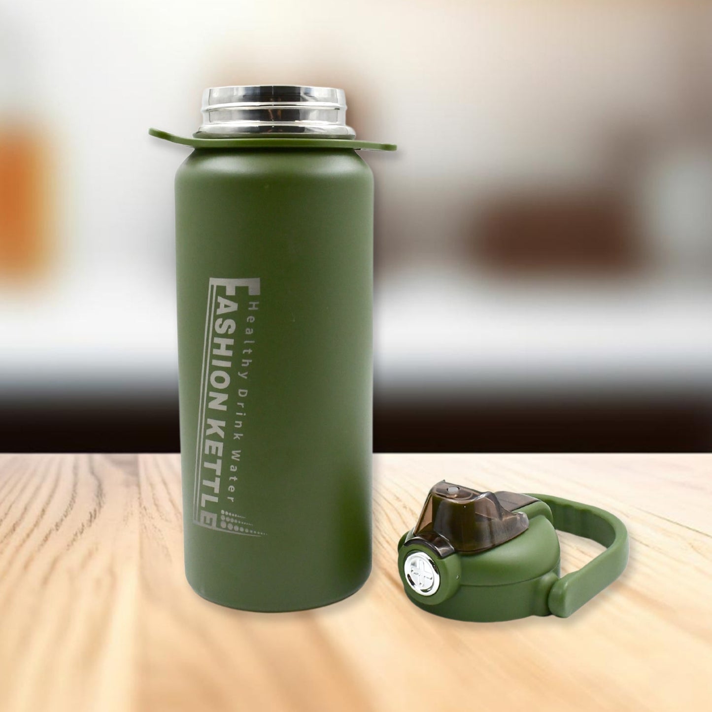 Stainless Steel Water Bottle with Straw, Strap & Handle Vacuum Insulated Thermos Flask Double - Walled Coffee Thermos Flask Leak - proof Water Bottle for Sports, Fitness, Gym (1500ML) - infinityexculsivestore.com
