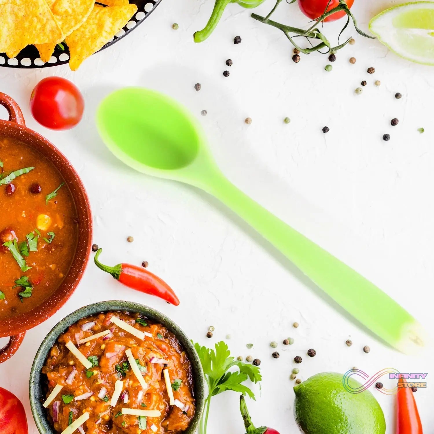 Multipurpose Silicone Spoon, Silicone Basting Spoon Non - Stick Kitchen Utensils Household Gadgets Heat - Resistant Non Stick Spoons Kitchen Cookware Items For Cooking (1 pc / 27 Cm) - infinityexculsivestore.com