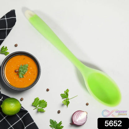Multipurpose Silicone Spoon, Silicone Basting Spoon Non - Stick Kitchen Utensils Household Gadgets Heat - Resistant Non Stick Spoons Kitchen Cookware Items For Cooking (1 pc / 27 Cm) - infinityexculsivestore.com