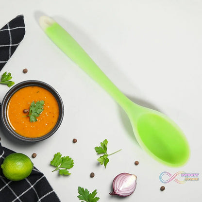 Multipurpose Silicone Spoon, Silicone Basting Spoon Non - Stick Kitchen Utensils Household Gadgets Heat - Resistant Non Stick Spoons Kitchen Cookware Items For Cooking (1 pc / 27 Cm) - infinityexculsivestore.com