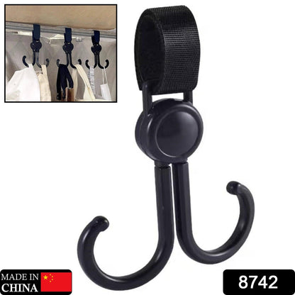 Multi - Purpose Strong Pushchair Hook Baby Carriage Hook 360Degree Rotating Black Stroller for Hanging Bag, Baby Carriage Hook for Cars, Wheelchairs, Walking Aids, Bicycles, Shopping Trolley, Bicycles (1 Pc) - infinityexculsivestore.com