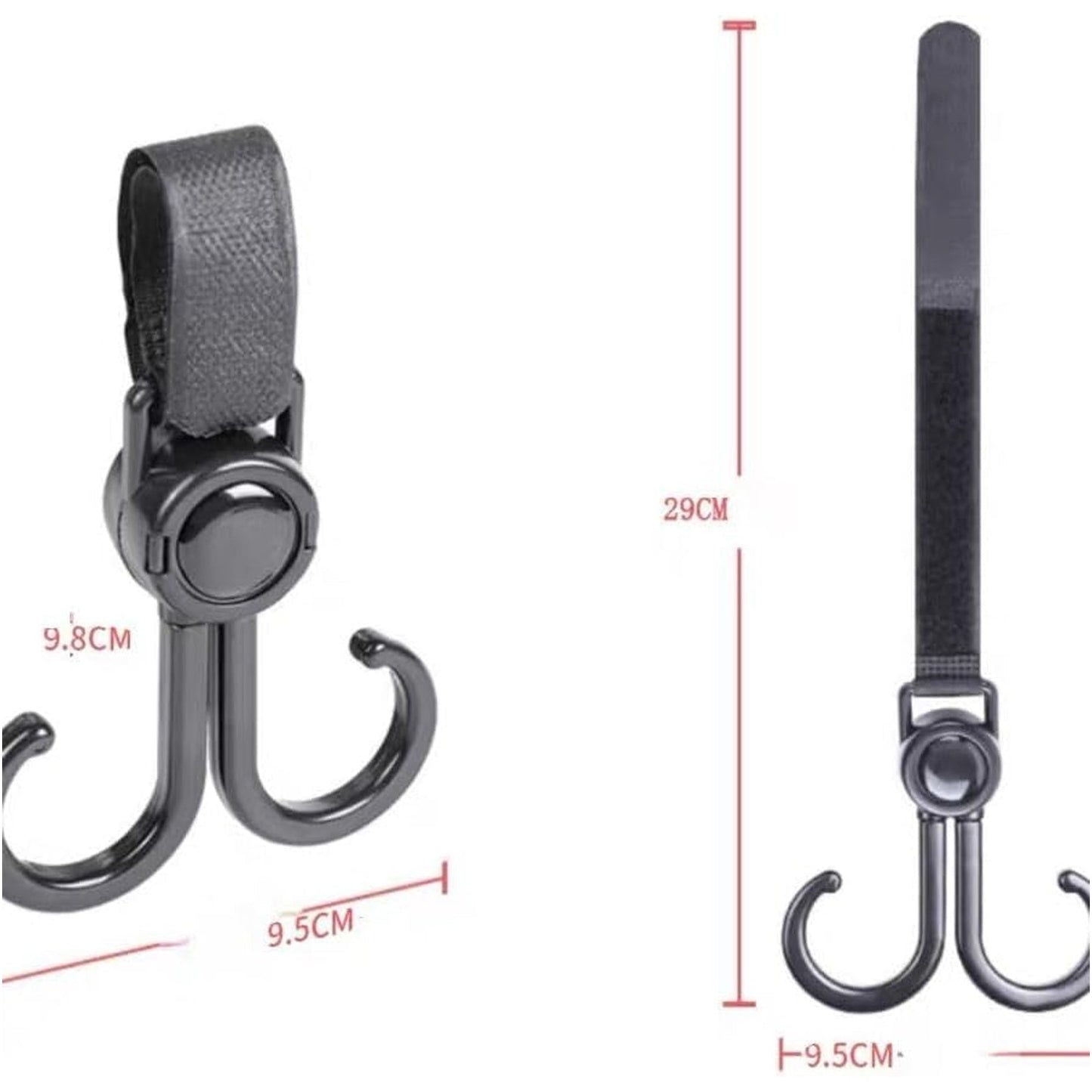 Multi - Purpose Strong Pushchair Hook Baby Carriage Hook 360Degree Rotating Black Stroller for Hanging Bag, Baby Carriage Hook for Cars, Wheelchairs, Walking Aids, Bicycles, Shopping Trolley, Bicycles (1 Pc) - infinityexculsivestore.com