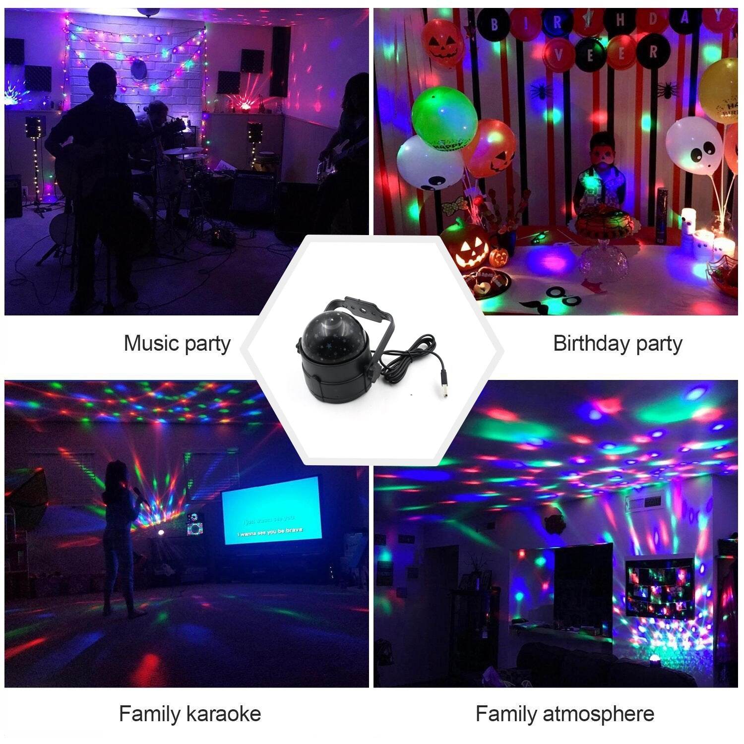 DJ Light Party Disco Light for Home Party, Led Disco Ball Colors Pattern & Modes Dancing Light for Room Rotating Bulb Magic Lights for Diwali, Wedding Holiday Party, Party Gift Kids Birthday - infinityexculsivestore.com