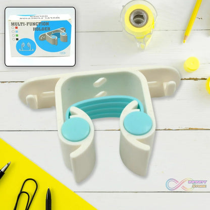 Multifunctional Holder With 4 Screw Wall Mounted Broom Organizer Cleaning Tools Holder Hanger, Hanging Hook for Bathroom Kitchen, Multi Function Holder Garage Clip Bike Hanger Wall Mount Set (1 Pc) - infinityexculsivestore.com