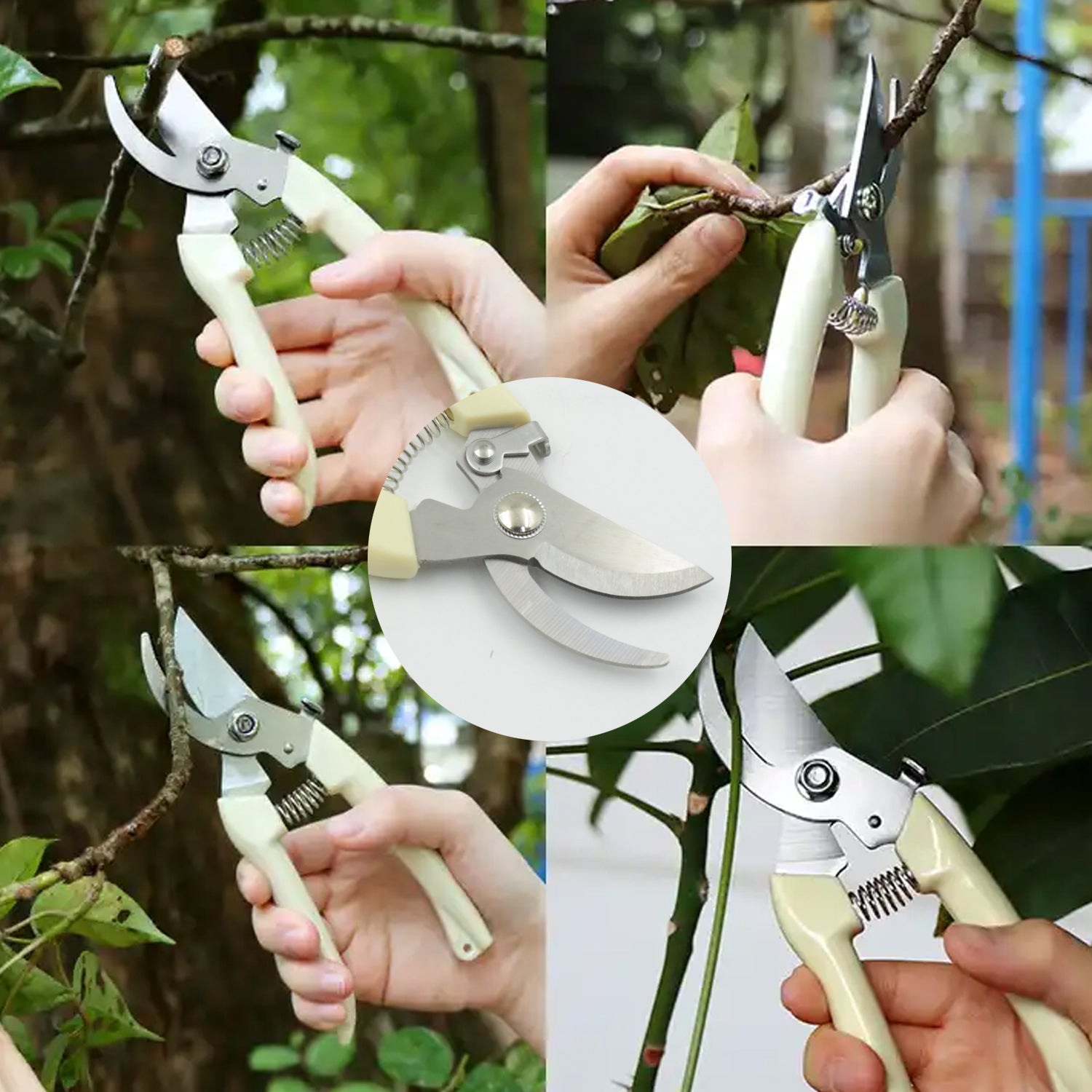 Stainless Steel Pruning Shears with Sharp Blades and Comfortable handle - Durable Hand Pruner for Comfortable and Easy Cutting, Heavy Duty Gardening Cutter Tool Plant Cutter for Home Garden | Wood Bran (1 Pc) - infinityexculsivestore.com