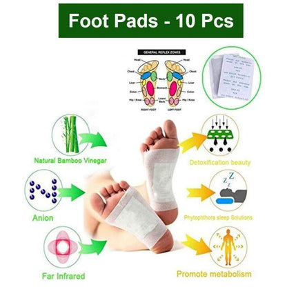 kinoki Cleansing Detox Foot Pads, Ginger & salt Foot Patch -10pcs (Free Size, White) - infinityexculsivestore.com