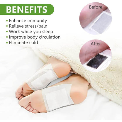 kinoki Cleansing Detox Foot Pads, Ginger & salt Foot Patch -10pcs (Free Size, White) - infinityexculsivestore.com