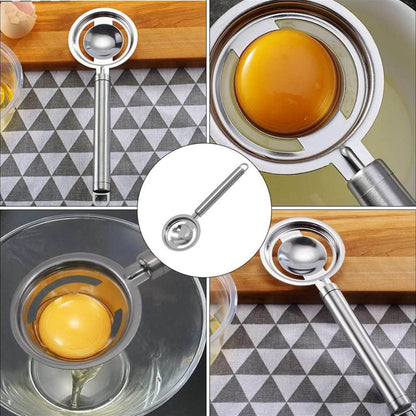 kitchen tools Egg Yolk White Separator Stainless Steel Egg White Separator Tools Eggs Yolk Filter Gadgets Kitchen Gadgets Separating Funnel Spoon Egg Divider Tools - infinityexculsivestore.com