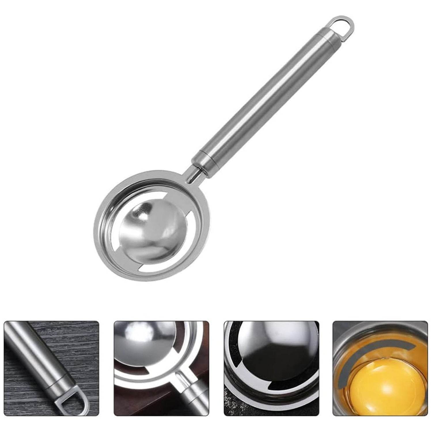 kitchen tools Egg Yolk White Separator Stainless Steel Egg White Separator Tools Eggs Yolk Filter Gadgets Kitchen Gadgets Separating Funnel Spoon Egg Divider Tools - infinityexculsivestore.com