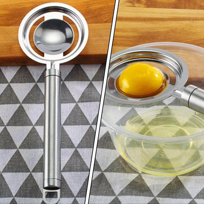 kitchen tools Egg Yolk White Separator Stainless Steel Egg White Separator Tools Eggs Yolk Filter Gadgets Kitchen Gadgets Separating Funnel Spoon Egg Divider Tools - infinityexculsivestore.com