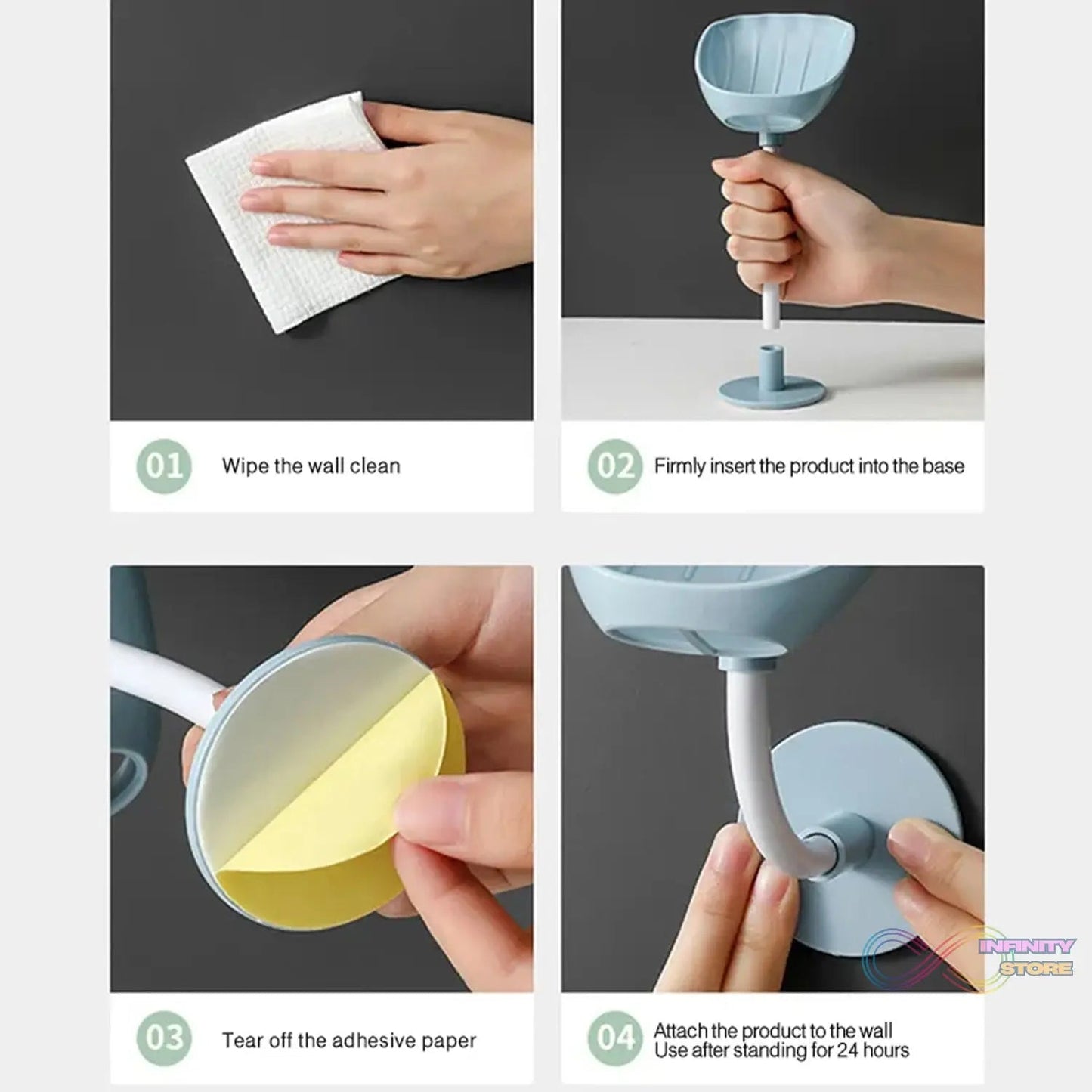 Soap Dish Wall Mounted Soap Dish No - Drilling Soap Holder Self Draining Waterfall Soap Tray Bar Soap Holder for Shower / Bathroom Soap Holder for Shower Adjustable Removable Soap Holder - infinityexculsivestore.com