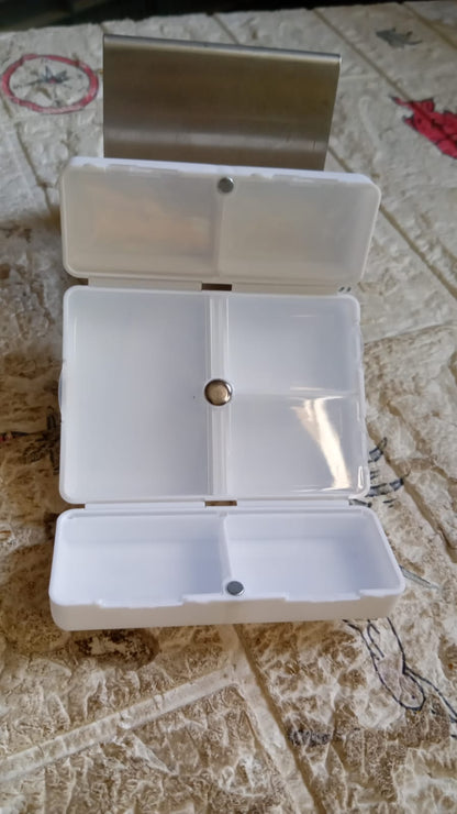 Magnetic Pill Organizer, 7 Compartments Portable Pill Case Travel Pill Organizer, Folding Design Pill Box for Purse Pocket to Hold Vitamins, Cod Liver Oil, Supplements, Medicine Box (1 Pc) - infinityexculsivestore.com