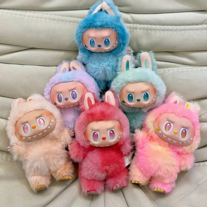 MEXONIC Labubu Doll Birthday Gift Cartoon Character Toy Action Figure Labubu, Random Design Figures Collectible Toys Home Decorations, Plush Keychain Surprise (Multicolor)