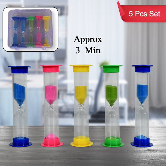 Sand Timer Plastic Hourglass, Sand Glass Toy Sand Clock for Kitchen, Office, School and Brushing Teeth for Bathroom Timer Clock Children Hourglass Sand glass Toothbrush Household Sand Clock (3 Min Approx / 5 pc) - infinityexculsivestore.com