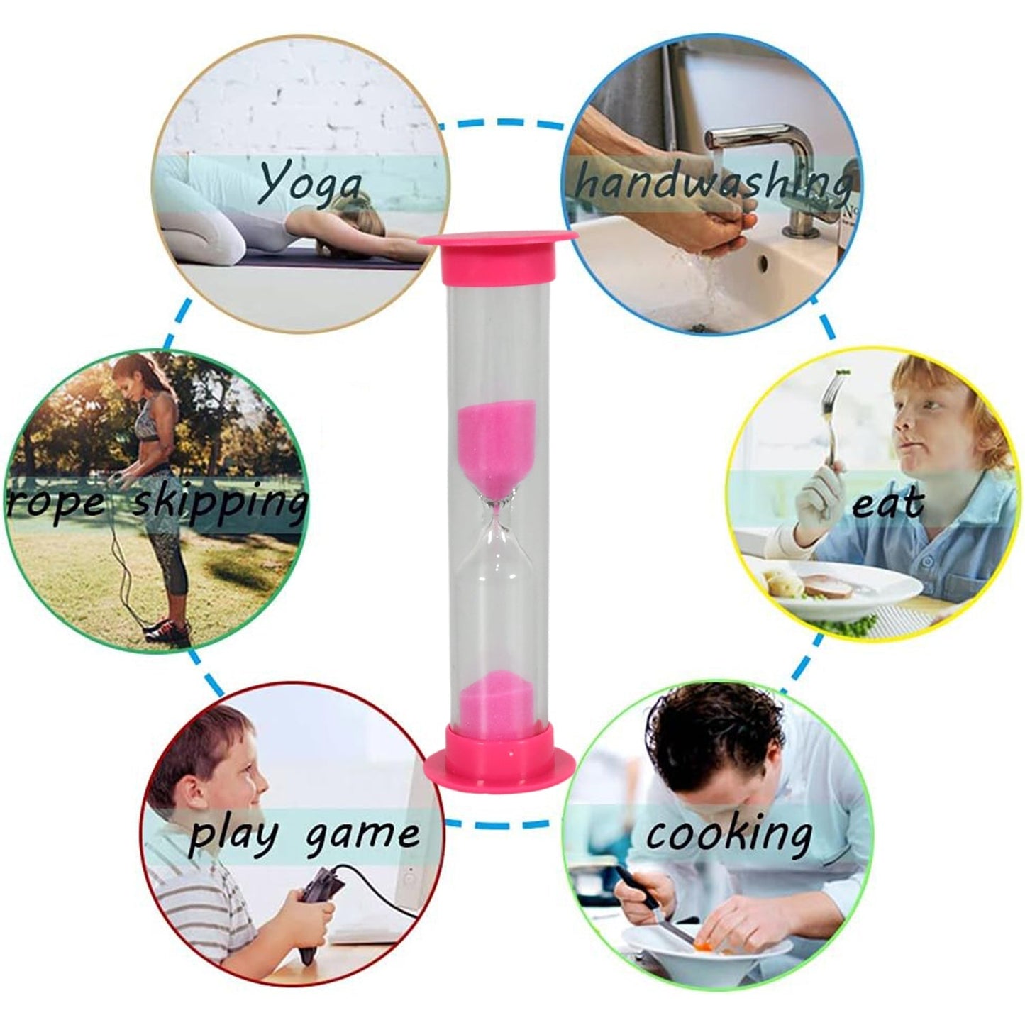 Sand Timer Plastic Hourglass, Sand Glass Toy Sand Clock for Kitchen, Office, School and Brushing Teeth for Bathroom Timer Clock Children Hourglass Sand glass Toothbrush Household Sand Clock (3 Min Approx / 5 pc) - infinityexculsivestore.com