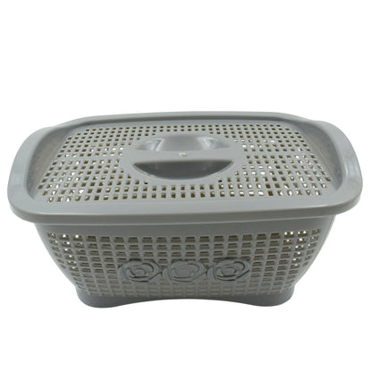 Multipurposes Plastic Basket, Organizer for Kitchen, Countertop, Cabinet, Bathroom with Lid, Plastic Storage Basket For Store Fruits, Vegetables, Magazines, Cosmetics, Stationary (1 Pc / Mix Color ) - infinityexculsivestore.com