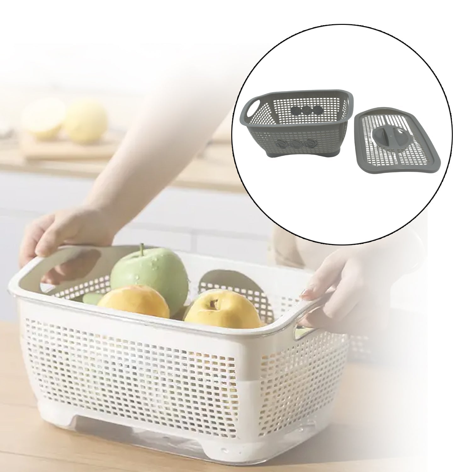 Multipurposes Plastic Basket, Organizer for Kitchen, Countertop, Cabinet, Bathroom with Lid, Plastic Storage Basket For Store Fruits, Vegetables, Magazines, Cosmetics, Stationary (1 Pc / Mix Color ) - infinityexculsivestore.com
