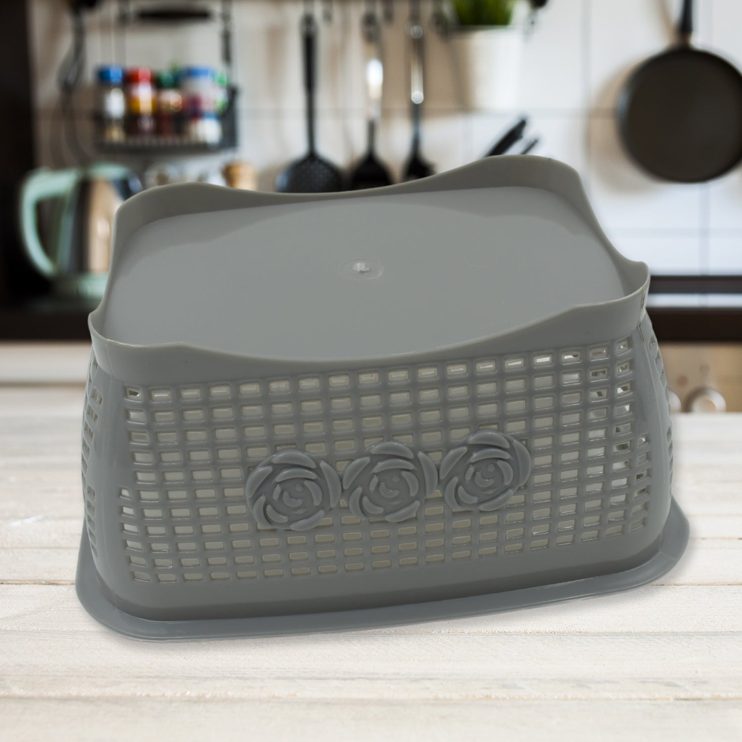 Multipurposes Plastic Basket, Organizer for Kitchen, Countertop, Cabinet, Bathroom with Lid, Plastic Storage Basket For Store Fruits, Vegetables, Magazines, Cosmetics, Stationary (1 Pc / Mix Color ) - infinityexculsivestore.com