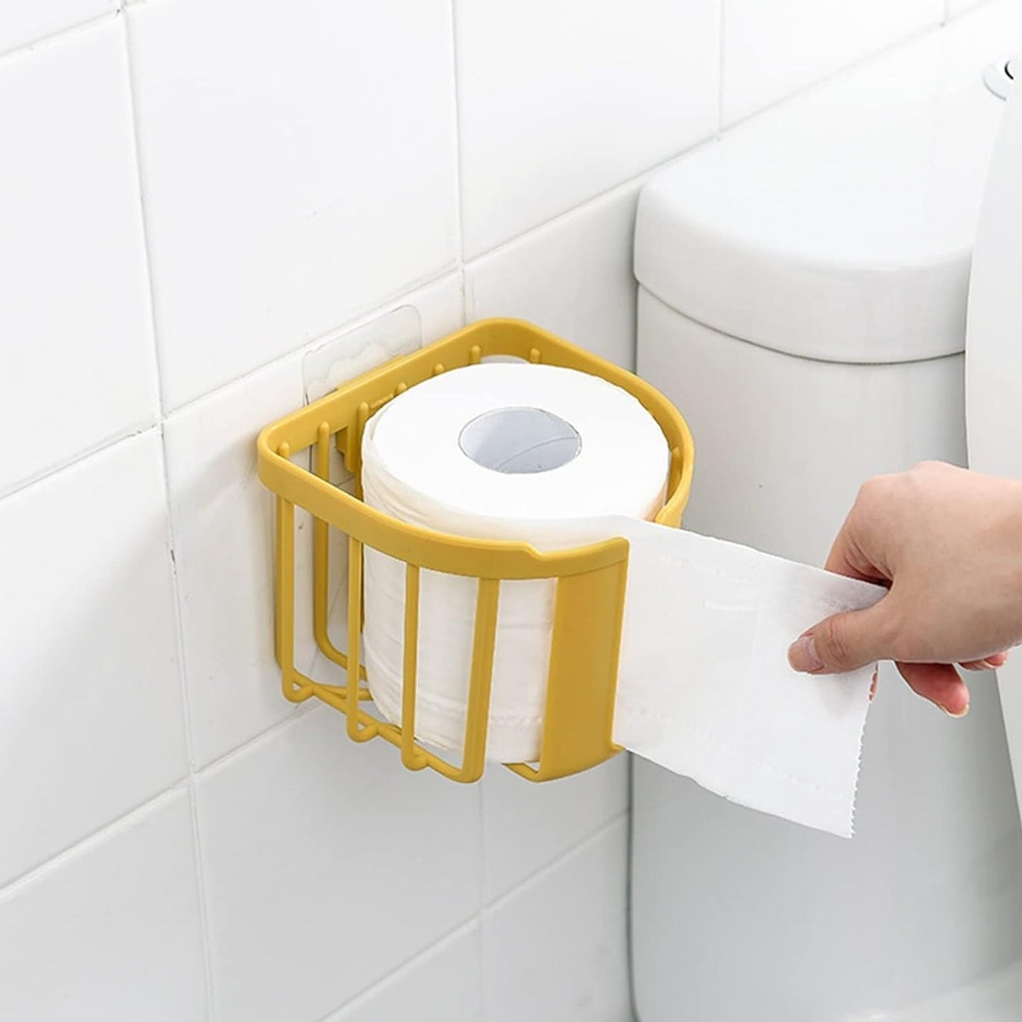 Toilet Paper Holder Bathroom, Tissue Roll Wall Mounted Plastic Bathroom Toilet Paper Roll Holder, Tissue Holder with Storage and Dispenser for Bathroom, Kitchen, Washroom | 14 x 13.5 x 11 Cm - infinityexculsivestore.com