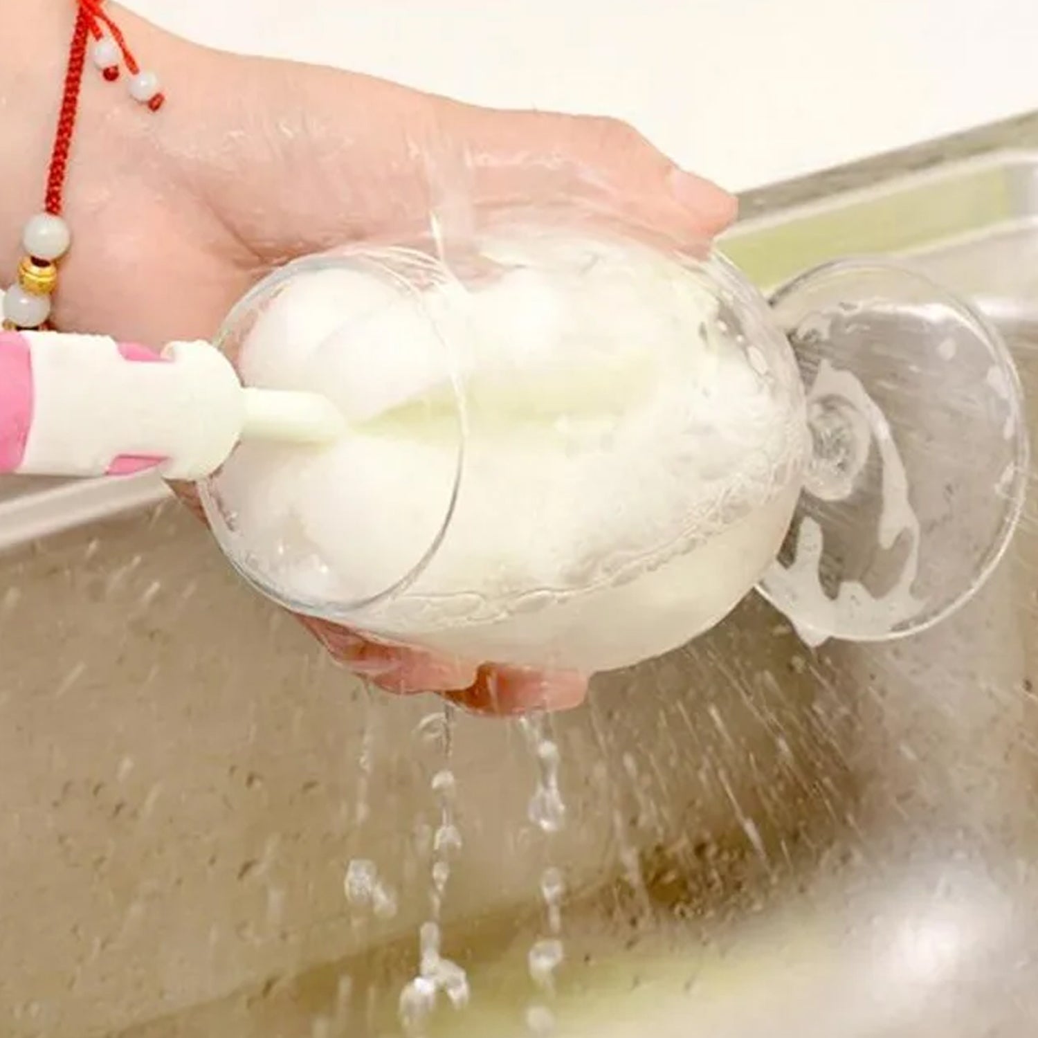 Sponge Cleaning Brush Kitchen Tool Bottle Soft Brush for Dishes| Cleaning Brush Cleaner with Plastic Long Handle, Soft Dish Washing Foam Cleaning Brushes For Cups Mugs Kettles Wine Glasses and Baby Bottles (1 Pc) - infinityexculsivestore.com