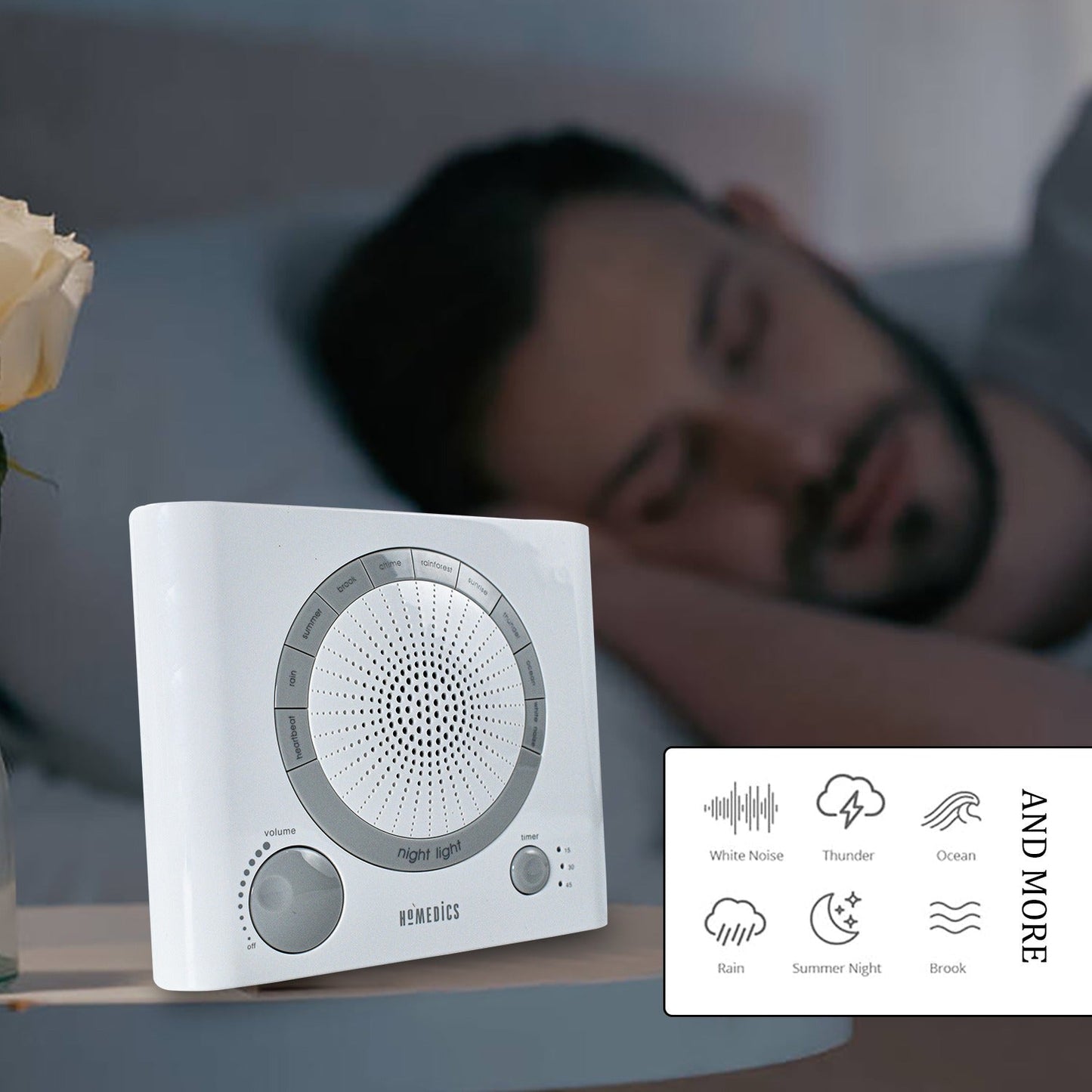 Sleep Therapy Noise Sound Therapy Machine with 8 High - Fidelity Soothing Sleeping , Anxiety , Stress Natural Sounds, Battery or Adaptor Charging Options, 3 Auto - Off Timer Option - infinityexculsivestore.com