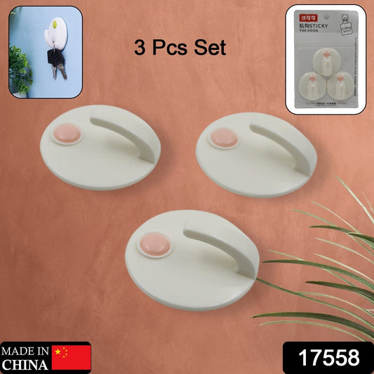 Multipurpose Strong Hook Self - Adhesive hooks for wall Heavy Duty Hook, Sticky Hook Household For Home, Decorative Hooks, Bathroom & All Type Wall Use Hook, Suitable for Bathroom, Kitchen, Office (3 Pcs Set) - infinityexculsivestore.com