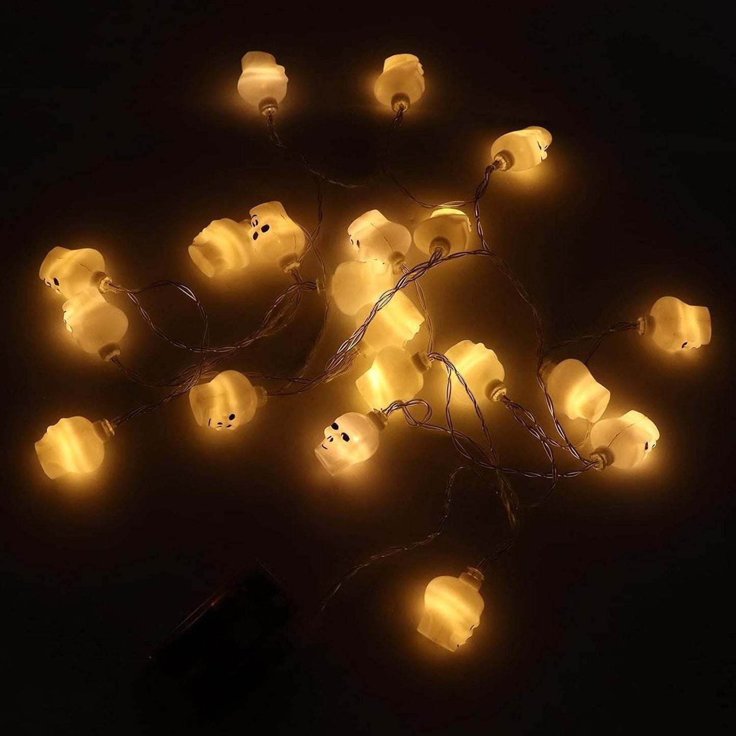 Halloween Decoration Outdoor Indoor Skeleton Head Skulls String Light Set Blow Mold, Decoration Lights Fairy Lights Led Garlands Halloween Decor Garland Decor Wreath Pumpkin - infinityexculsivestore.com