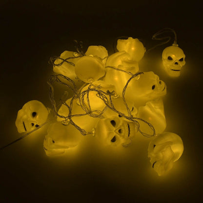 Halloween Decoration Outdoor Indoor Skeleton Head Skulls String Light Set Blow Mold, Decoration Lights Fairy Lights Led Garlands Halloween Decor Garland Decor Wreath Pumpkin - infinityexculsivestore.com