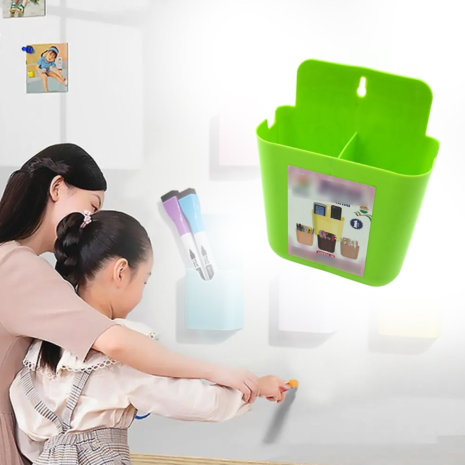 Multipurpose Wall Holder | Mobile Holder | Stationary Storage | Bathroom accessories | Remote Holder | Makeup Brush Holder | Useful In office, Kitchen, Drawing Room 2 Section Stand (1 Pc ) - infinityexculsivestore.com