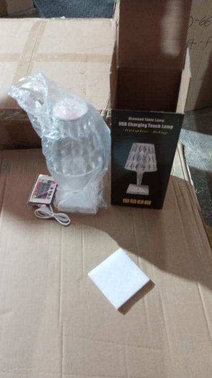 Romantic Crystal Table Lamp, Diamond Lamp, 16 Colors, 6 Brightness Level, Touch / Remote Control Switch, SUB Charging, Lampshade Night Light, Bedroom Bedside, Living Room Decoration - infinityexculsivestore.com