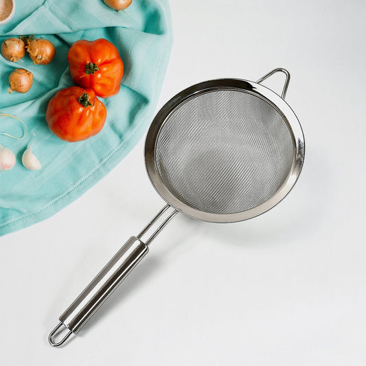 Mesh Sieve Quality Stainless Steel Fine Mesh Strainer with Sturdy Handle and Hook, Ideal for Tea Coffee, Rice, Powder, Fruit Etc Kitchen Food Kitchen Utensil - infinityexculsivestore.com
