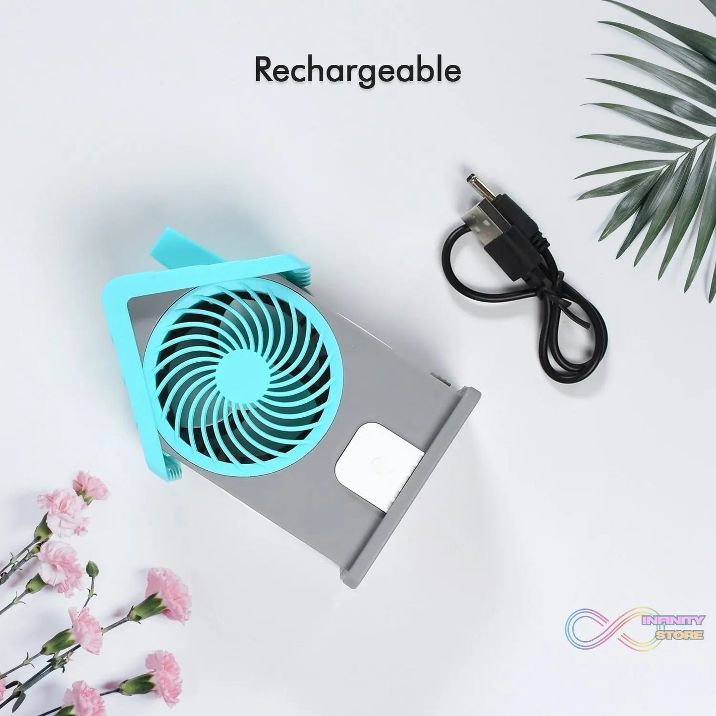 Mini House Fan House Design Rechargeable Portable Personal Desk Fan For Home , Office & Kids Use (Battery Not Include) - infinityexculsivestore.com